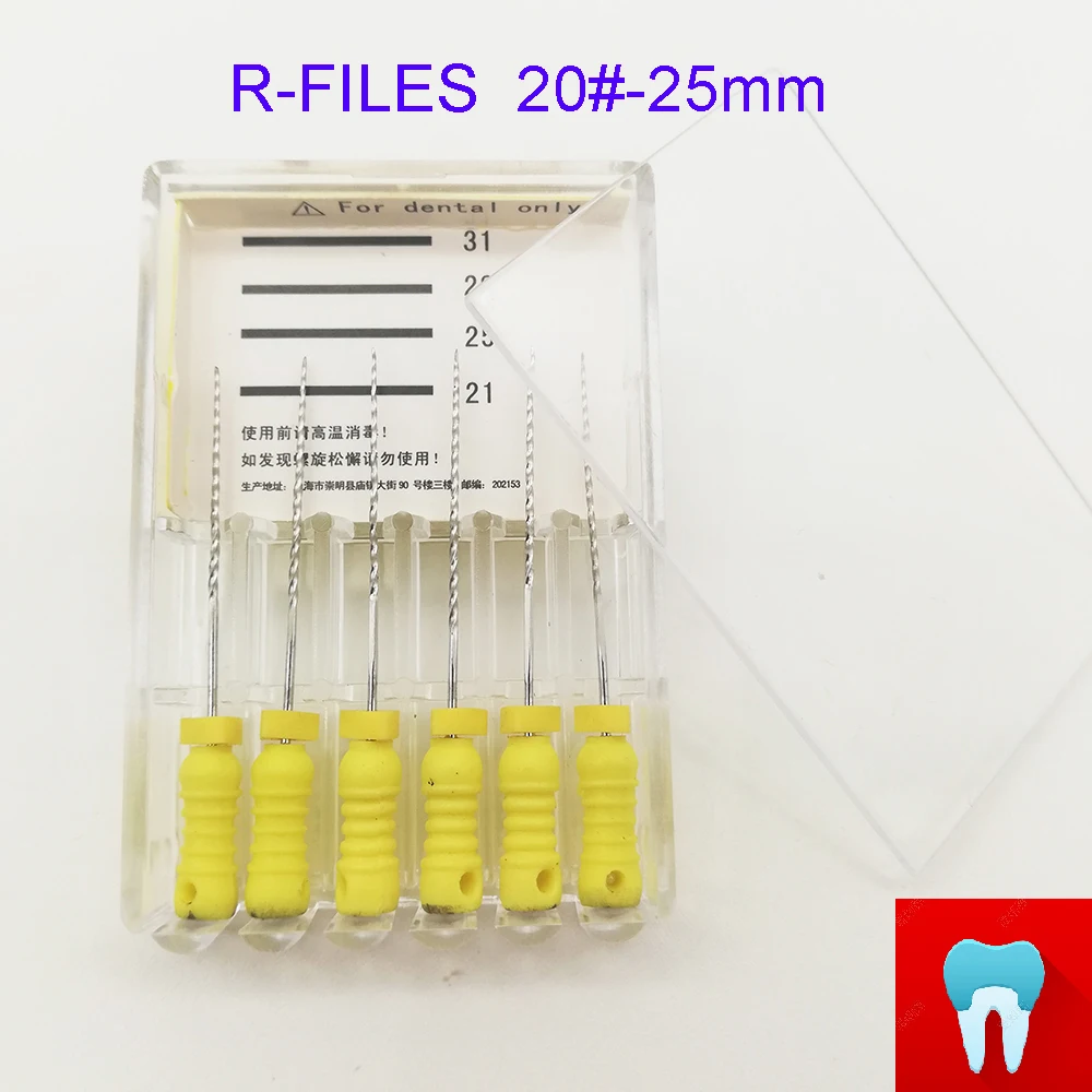 6 шт. 20#25 мм зубные ПроТейпер R файлы корневого канала стоматолога материалы Стоматологические инструменты ручного использования из нержавеющей стали R файлы