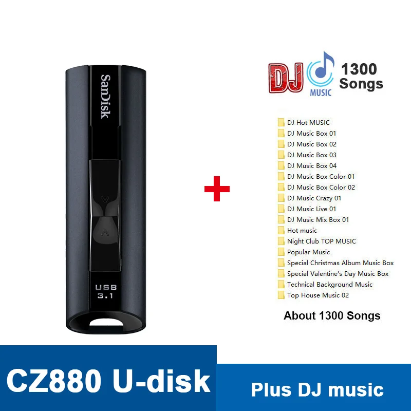 CZ880-Plus-DJ Sandisk флешка CZ880 Экстремальный PRO 128 ГБ USB 3,1 твердотельный флеш-накопитель 256 ГБ флеш-накопитель высокоскоростной 420 МБ/с./с usb-накопитель флешки - Цвет: CZ880-Plus-DJ
