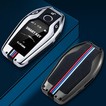 In Lega di zinco Auto Display A LED Caso Della Copertura di Chiave Borsette per BMW 5 Serie 7 G11 G12 G30 G31 G32 I8 I12 I15 G01 G02 G05 G07 X3 X4 X5 X7 - In Lega di zinco Auto Display A LED Caso Della Copertura di Chiave Borsette per