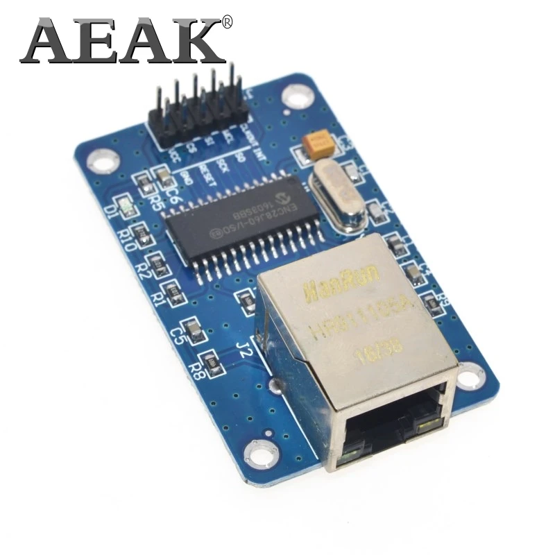 Сетевая плата AEAK ENC28J60 LAN Ethernet Модуль 25 МГц Кристальный AVR 51 LPC STM32 3 В|lpc board| |