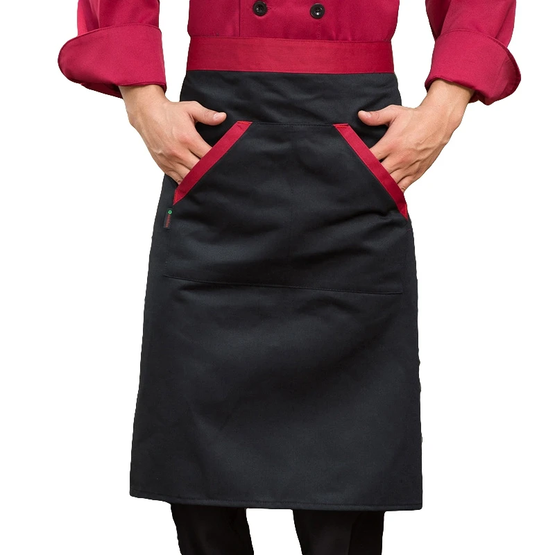 Новая мужская униформа шеф-повара, женские куртки шеф-повара с длинным рукавом, одежда для ресторана, кухни, рабочая одежда, униформа повара, одежда повара - Цвет: Black
