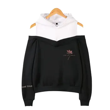 

SHAWN MENDES 2018 WE LOVE Ariana Grande Hoodies Sweatshirts Women Sleeve Off-Shoulder Exclusive Women Album sala autumn Hoodies