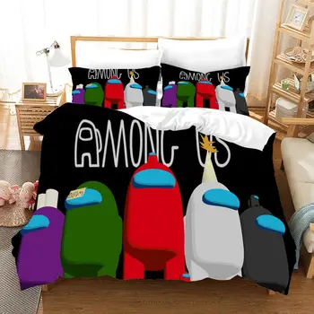 

3D Game Among Us 2/3pcs Bedding Set Suit Kid Quilt Cover Cartoon Game Printed Bed Child Spead Bedroom Bed Duvet Cover Bedclothes