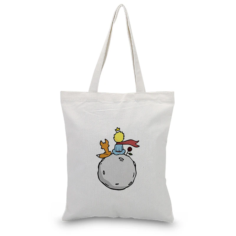 Pangeran Kecil Serial Kanvas Tote Tas Kustom Logo Teks Setiap Hari Menggunakan Tas Tangan Diy Eco Ecologicas Dapat Digunakan Kembali Tas Belanja Daur Ulang Tas Belanja Aliexpress