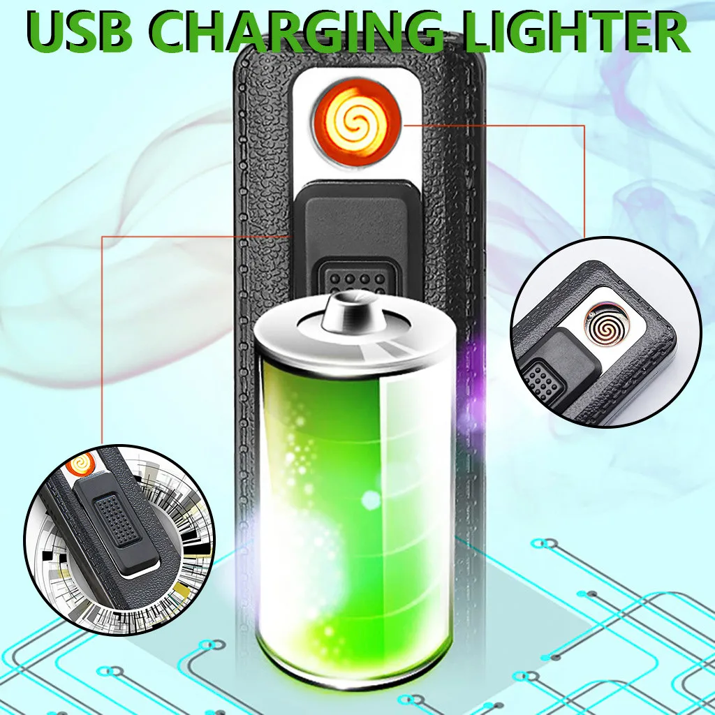 Электронная зажигалка для сигарет перезаряжаемая USB батарея безпламенная