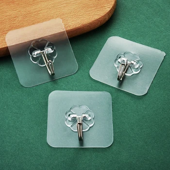 

Hook Strong Transparent Suction Wall Sucker Hanger Waterproof Adhesive Heavy Load Rack Kitchen Bathroom Stainless Steel Hook 1Pc