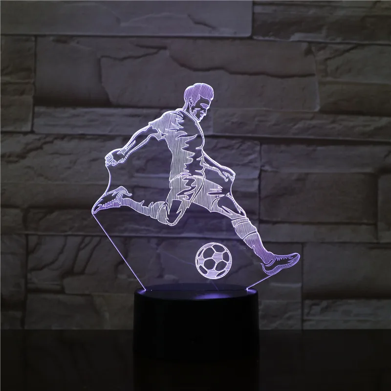 Детская 3D Светодиодная лампа, ночной футбольный светильник C Ronaldo, домашний Deocration Luminaria, подарок на день рождения для мальчика, Messi, настольный ночник, светильник для футбола