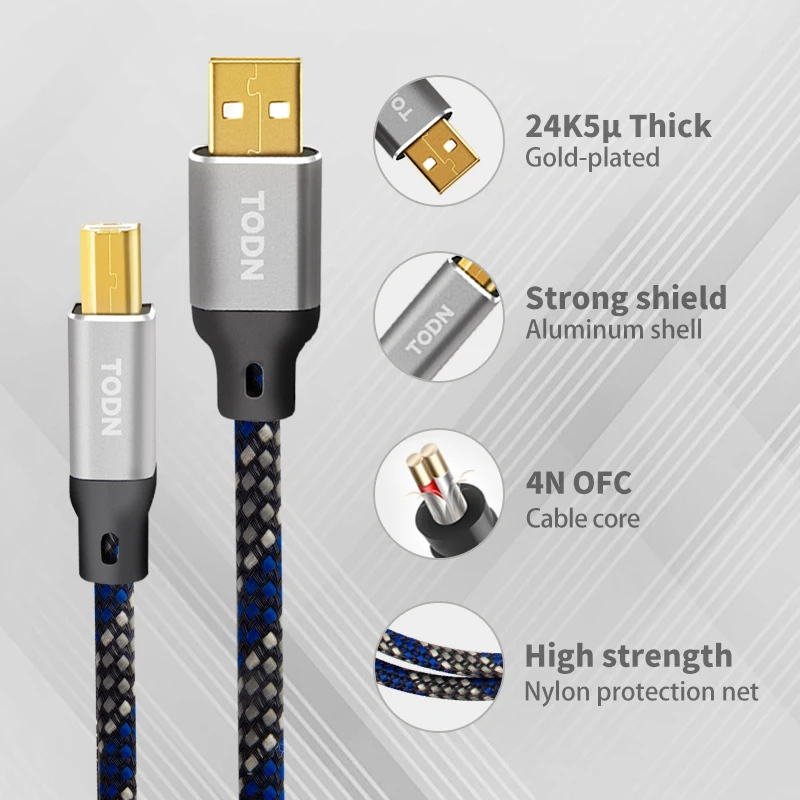 Cabo do Dac de Canare Áudio a b High-end tipo a para Cabo de Dados de Alta Fidelidade para o Decodificador do Misturador Alfa Digital ab Datilografar b Usb A-b 4n Ofc - Image 3