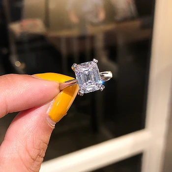 

Hot 3 Carat Zircon Bridal Ring 925 Sterling Silver Ring Crystal CZ Zircon Engagement Ring Love Forever Women Wedding Jewelry