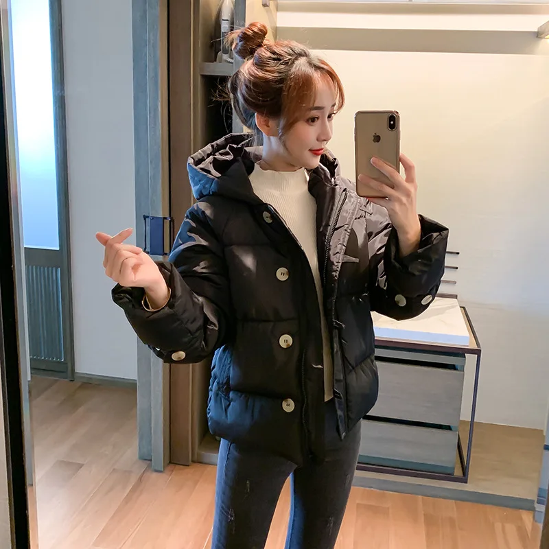 

2019 Winter New Style Cotton-padded Clothes Women's Short Thick down Coat Loose-Fit xue sheng kuan Cold down Jacket Cotton-padde