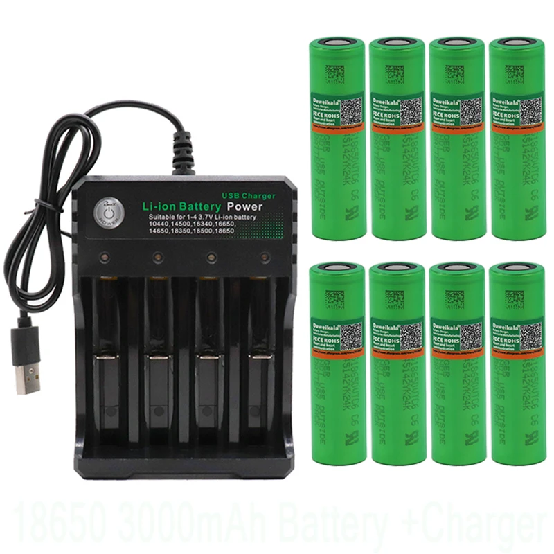8 шт. 2019/100% оригинал VTC6 18650 V 3000 mAh Li ion 3 7 batera para SONY us18650 vtc6 USO + USB зарядное устройство| |
