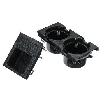 

Car Center Console Cup Holder Drink Stand Storage Box Replacement For BMW 3 Series E46 Carbon Fiber Drinks Holders