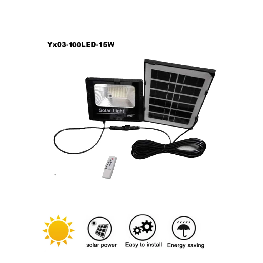 

100/75 Led solar light lamp floodlight Upgraded leds LED Power Street With Controller Waterproof Outdoor Lamp indoor remote time