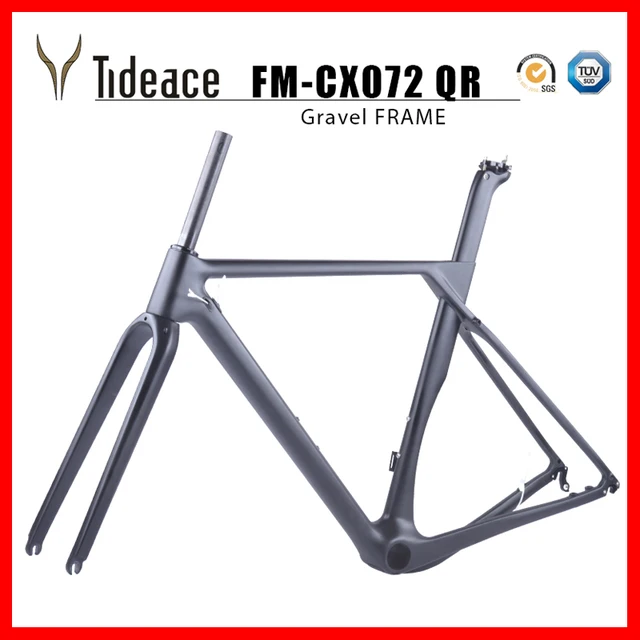 $US $521.55 2020 New road bike frame 140mm Flat mount Axle 142/135mm Road MTB Gravel Carbon Bicycle Frame Cyclo