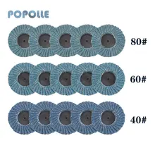 Roue de meulage pour l'élimination de la rouille, 15 + 1 pièces/ensemble 40/60/80, HSS, disque de polissage en métal, sable bleu, Zirconium dur