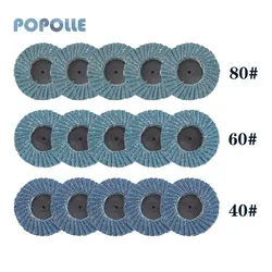 Roue de meulage pour l'élimination de la rouille, 15 + 1 pièces/ensemble 40/60/80, HSS, disque de polissage en métal, sable bleu, Zirconium dur 