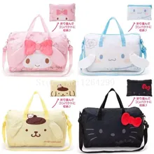 Новая мода My Melody Cinnamoroll помпон пурин для девочек женские большие складные дорожные сумки Детская сумка-мессенджер для детей