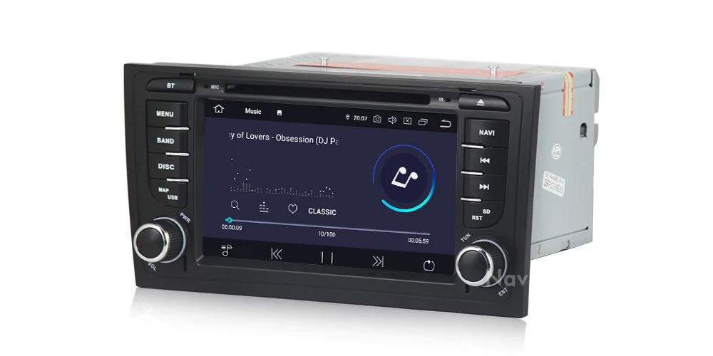 Top NaviFly IPS Screen DSP Android 9.0 Car DVD For Audi A6/S6/RS6 1997-2001 2002 2003 2004 GPS Navi Wifi Stereo Autoradio DAB Mic BT 17