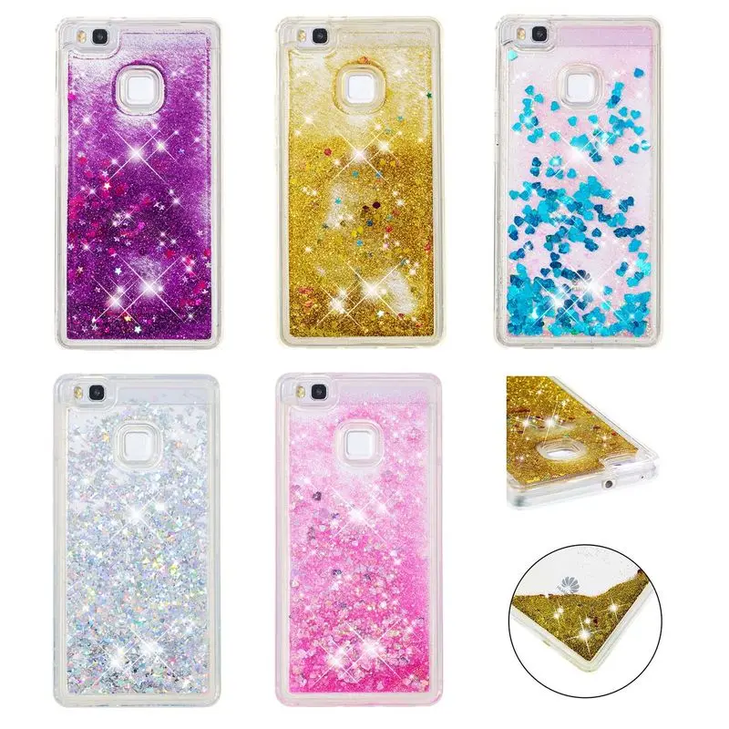 

Silicon Case For Huawei P9 Lite Luxury Shockproof Phone Case For Huawei P 9 Lite G9 Lite Fashion Liquid Glitter Quicksand Cover