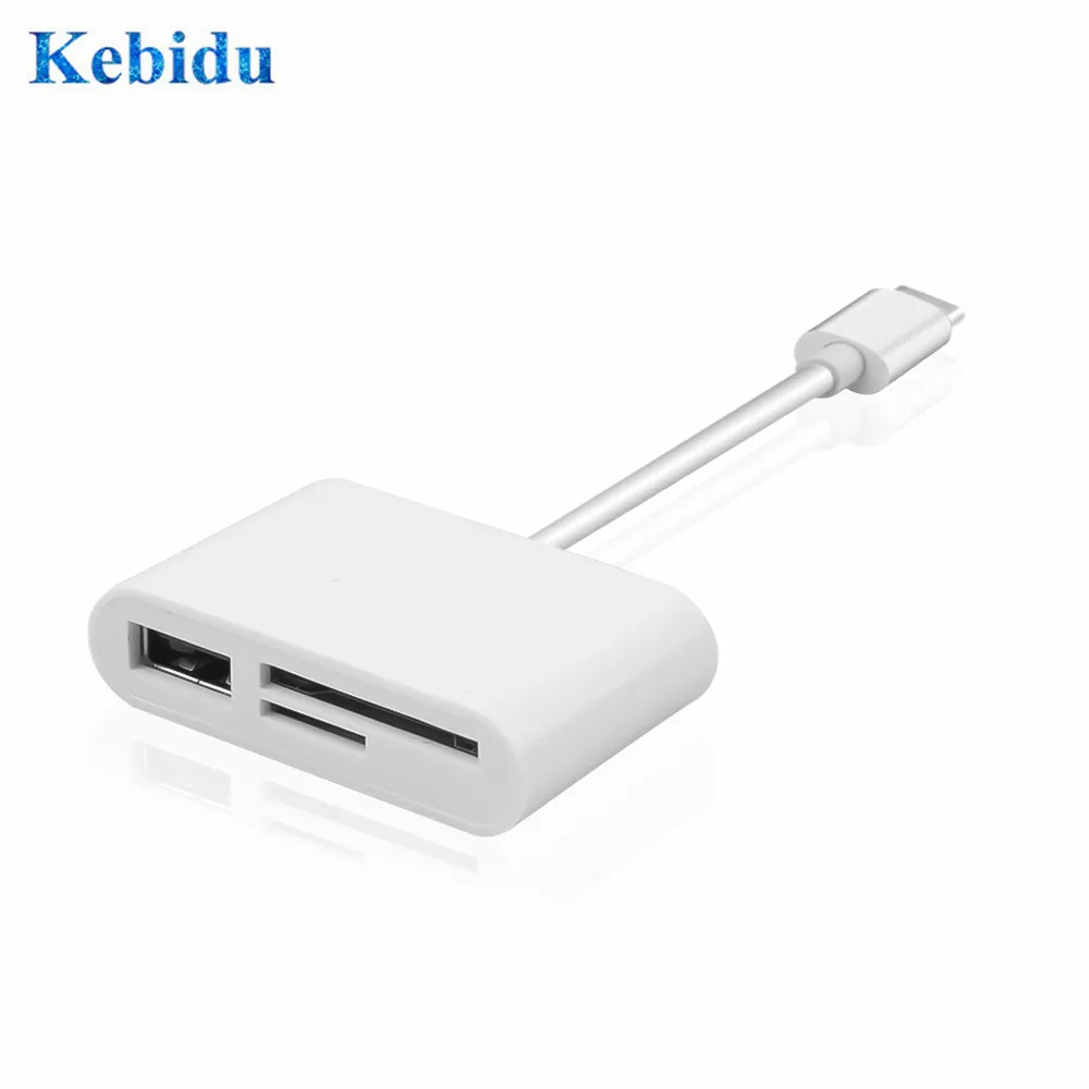 KEBIDU 3 в 1 USB Type C SD и Micro TF устройство для считывания карт памяти адаптер кабель умный