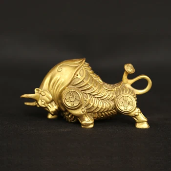 

Bronze Crafts Copper ox Zodiac cow Wall Street beef ornaments Home Feng Shui Ornament Office Craft Gift