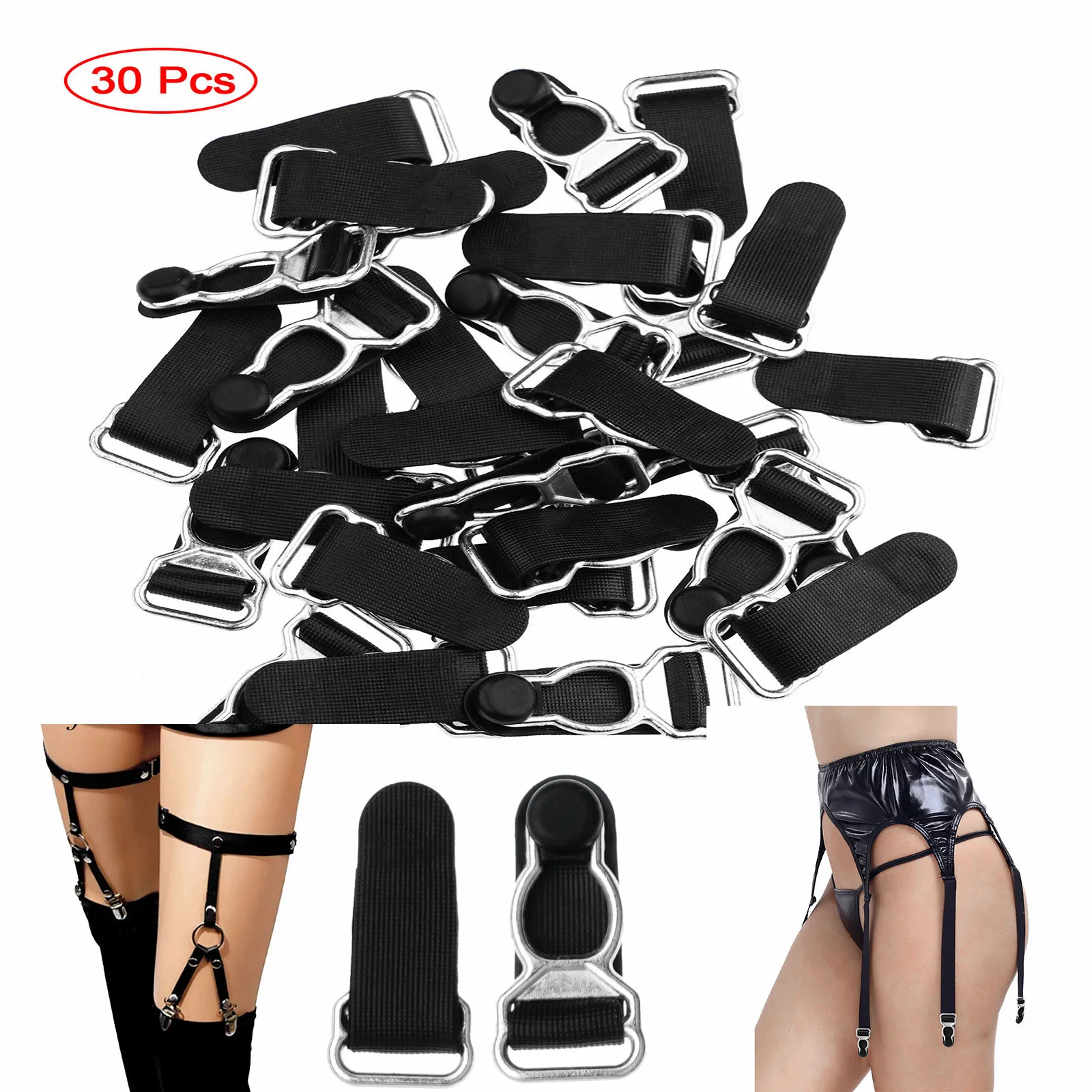 

30 подвязки пряжки на лямках джинсовое зажимы заканчивается Пластик корсет нога подвязки клип крюк Чулочные изделия Чулки Нижнее белье аксессуары