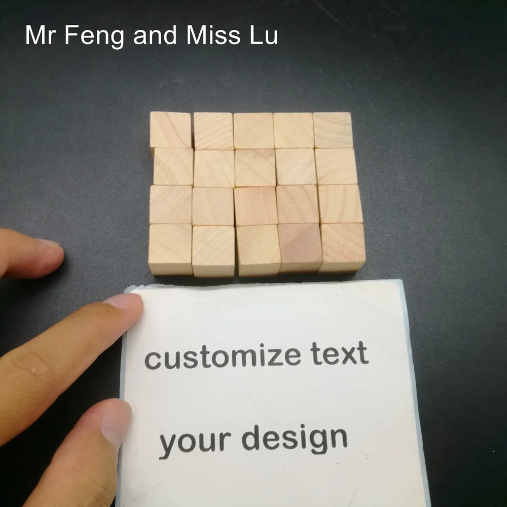 4*5 pcs 15 mm Wooden Cube Puzzle Laser Engraving Customzie Gift DIY Toy Hobby