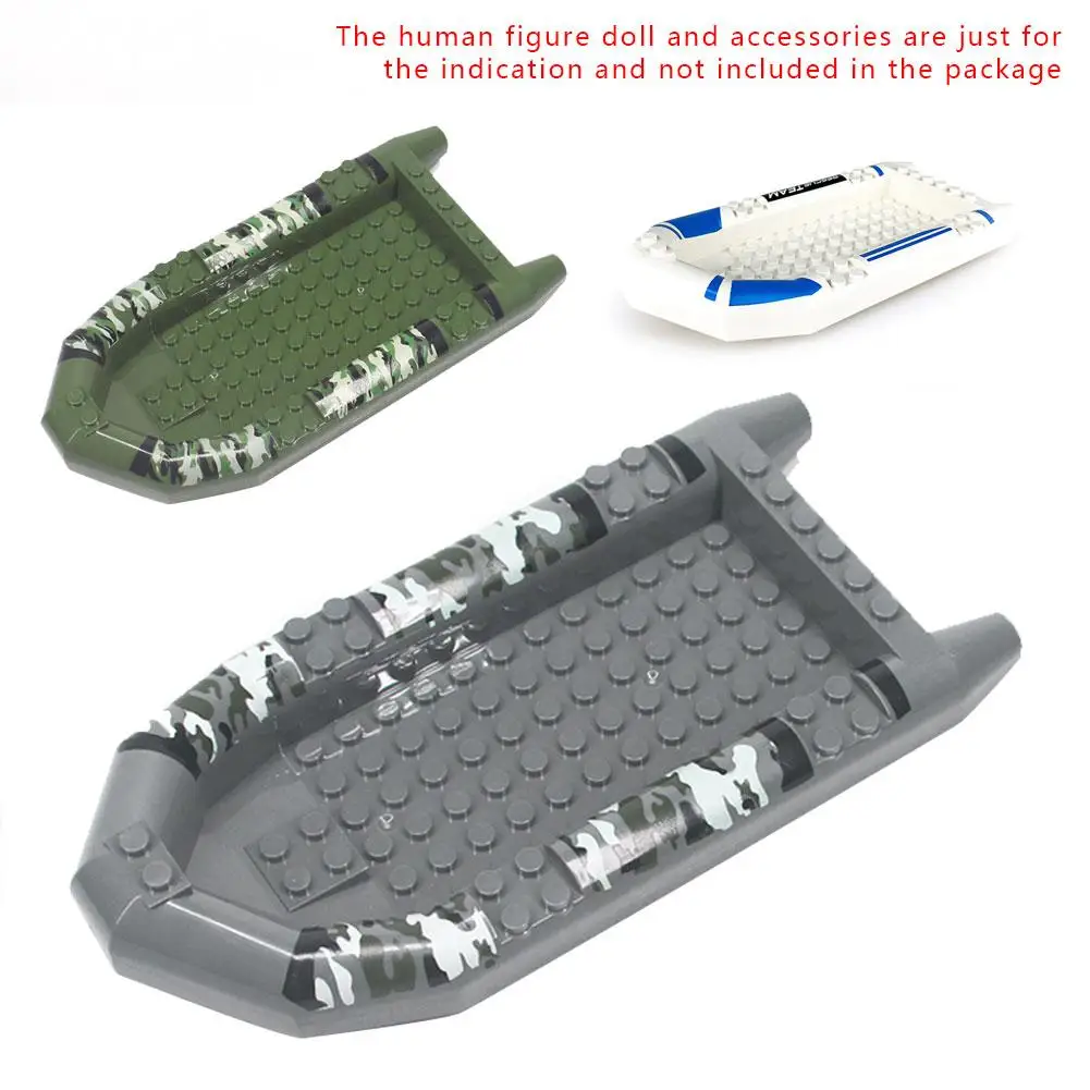 Building Blocks Toy Children s Educational Toy Military Building Blocks Accessories Camouflage Rubber Boat 3