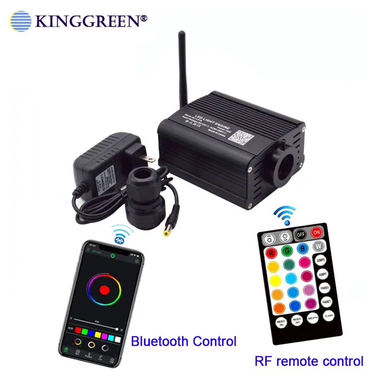 Kit de plafond étoilé à fibre optique scintillante 20 W, pilote de moteur  LED RGBW avec application de contrôle Bluetooth, télécommande RF 28 touches