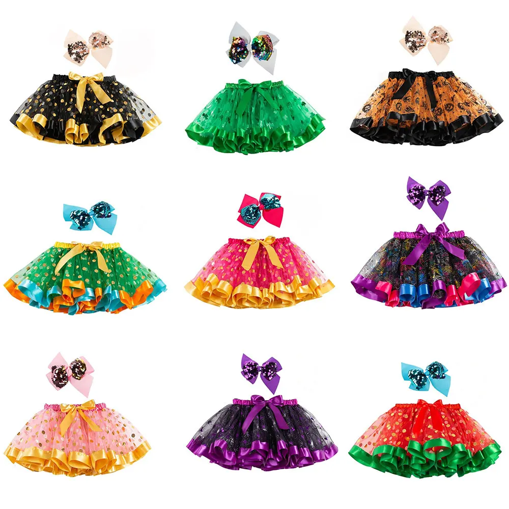 

2pcs Baby Girls Halloween Dresses with Bow Knot Headband Kids Halloween Cosplay Ball Gown Dress Girl Clothes Christmas Costume