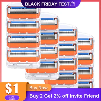 

16/12/8 /4 per set Razor Blade For Gillettee Fusione Men Man 5 Layers Shaving Cassette Replacement Stainless Steel Safety Blades