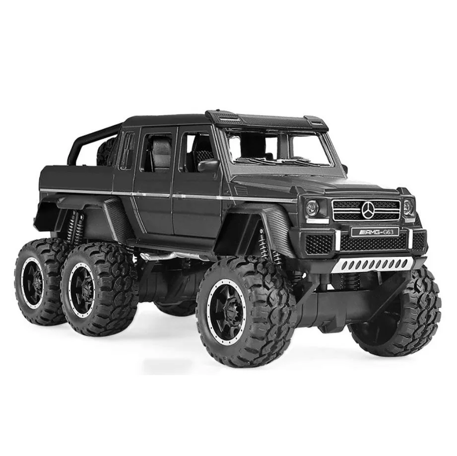 1:32 Масштаб автомобиля Горячий пикап колеса литой автомобиль benz amg g63 6x6 металлическая модель с светильник и звуком сплава коллекция игрушек - Цвет: Черный