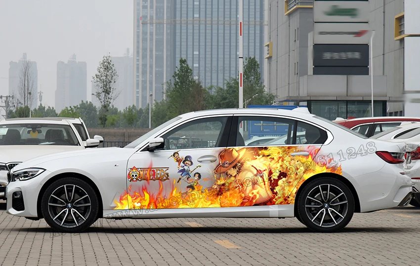 Аниме стикер для автомобиля s на заказ один кусок стикер на машине Portgas D Ace Body Ralliart наклейка наклейки защитная пленка аксессуары для автомобиля