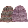 Geebro Women's Bohemia Wave Striped Beanie Hat Spring summer Multicolour Slouchy Hat for Ladies Knitted Bone hat Skullies Cap 3
