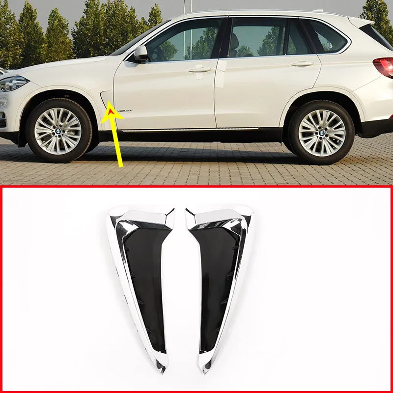 

ABS Chrome Car Shark Gills Side Fender Vent Stickers For BMW X5 F15 X5M F85 2014-2018 Accessories