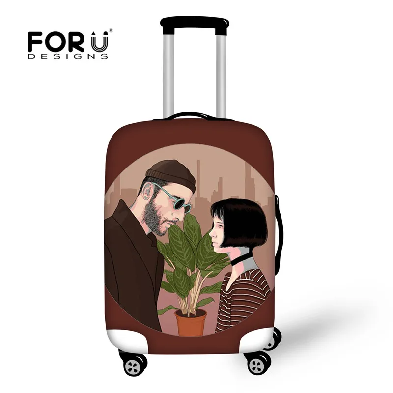 FORUDESIGNS Leon Matilda мультяшный багажный чехол для путешествий, Эластичный Защитный чехол для багажника, подходит для чемодана 19 ''-32'' дюймов - Цвет: QC035