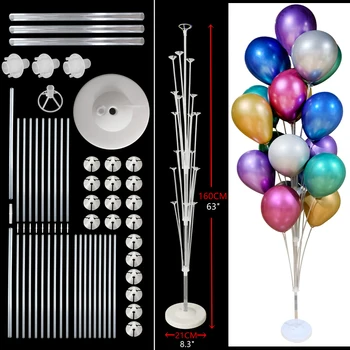 

19tubes Birthday Party Balloons Stand Balloon Holder Column Balloon Stick Birthday Party Decorations Kids Adult Wedding Ballons