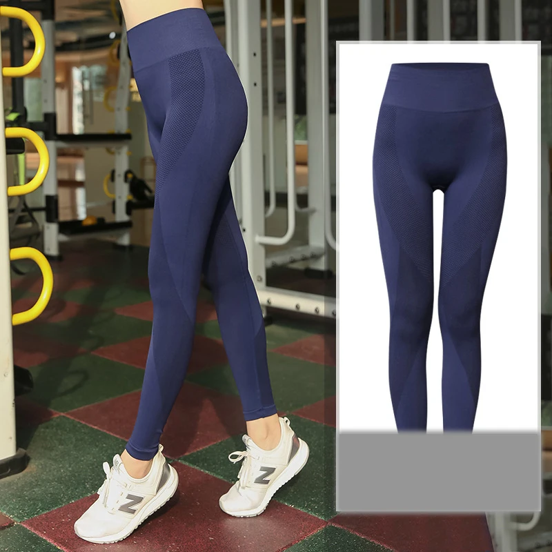 

L-XXXXL Plus Size Women Fitness Seamless Leggings Yoga Sport Tummy Pants High Waist Workout Trousers Slim Gym Pants Sportswear
