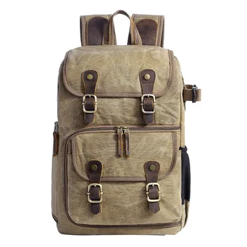 

Laptop Casual Large Capacity Solid Wear-resistant Batik Canvas Zipper Travel Outdoor Camera Bag Photography Backpack Shopping
