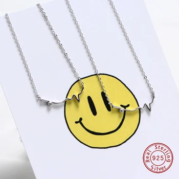 

EH2006034 S925 Sterling Silver Beautiful Japanese and Korean Heartbeat Necklace 2020