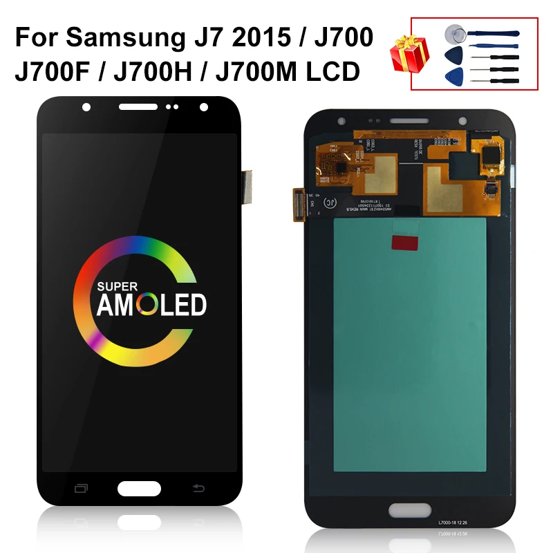 ЖК дисплей AMOLED 5 дюйма для Samsung Galaxy J700 сенсорный экран с цифровым преобразователем J700F J700H J700M запчасти в сборе