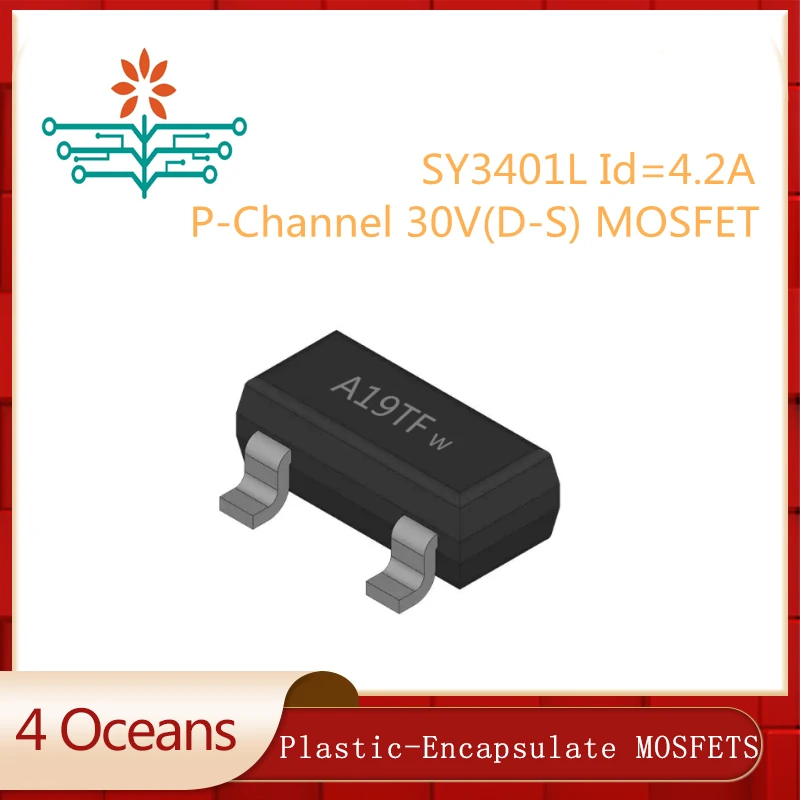 4.2A 30V(DS) P-Channel Mosfet SOT23-3L SY3401L MARKING A19TF 50 шт./лот | Электронные компоненты и