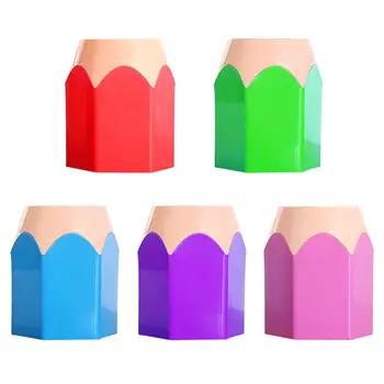 

Pencil Pot Holder Pen Storage Vase Stationery Gift Personality Large Capacity Hexagonal Design Cup Desk Container Organizer