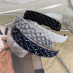 Crystal Beaded Hair Accessories Retro Handwork Weave Headband The New Fashion Face Wash Hair Band