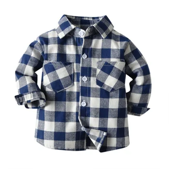 

Cute Baby Shirts Kids Clothes Boys Girls Long Sleeve Shirt Plaids Checks Tops Blouse New Fashion Clothes