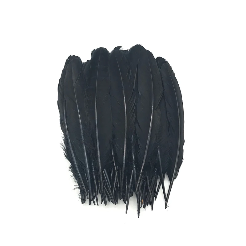 Черный 50pcs/lot Super Beautiful Natural Pheasant Feather jewelry Goose plumas clothes hat DIY veren decoratie Carnival Party plumes - Цвет: Черный