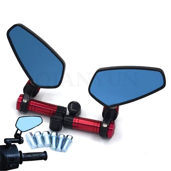 

Universal CNC motorcycle rearview mirror blue anti-glare convex mirror For YAMAHA MT-07/FZ-07 FJ-09 MT-09/SR/FZ-09 FZ1 FAZER FZ6