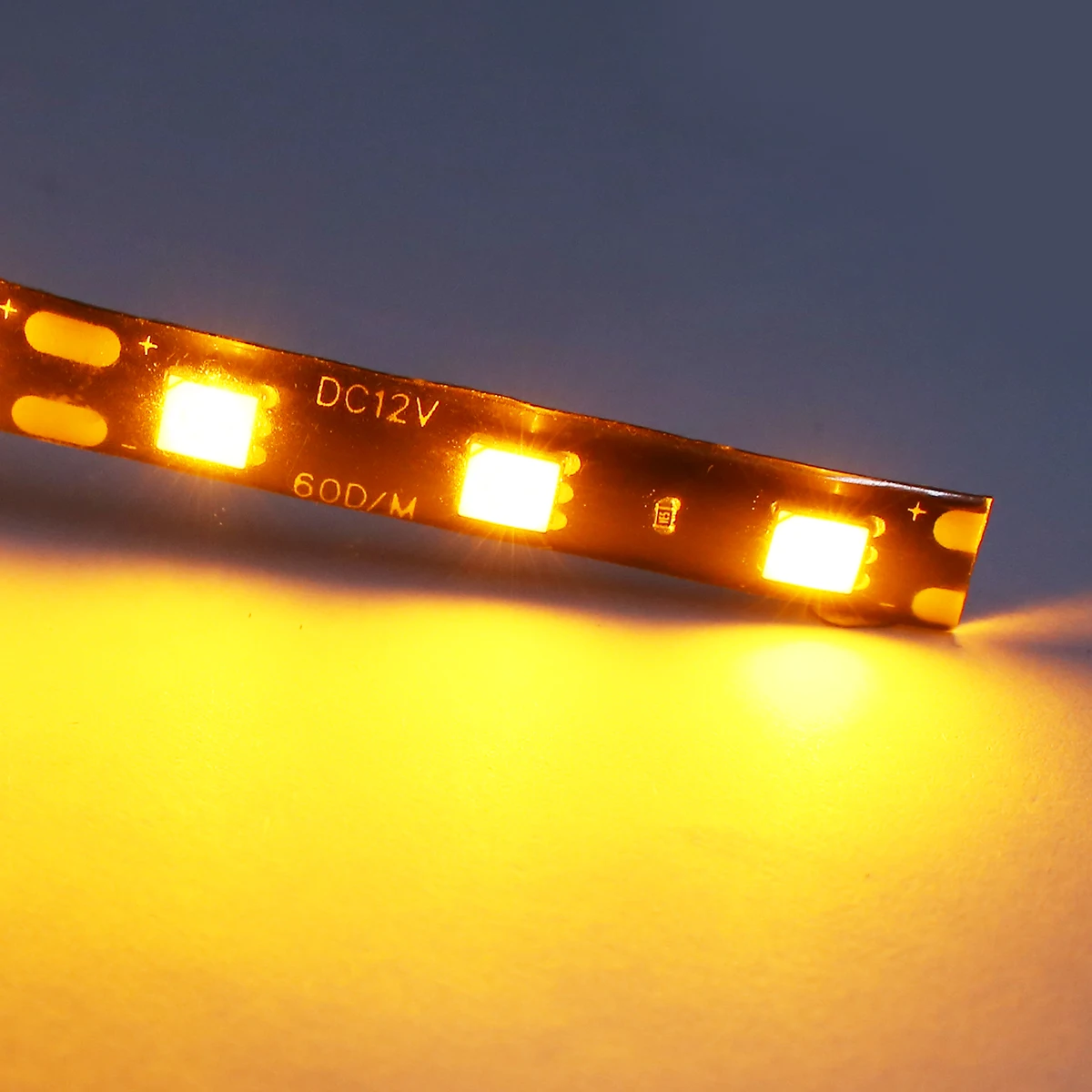 2PCS/SET Amber 6 LED Motorcycle Turn Signal Strip Light for 12V Motorbike Indicator License Plate Blinkers Light Strips Bar