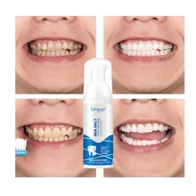 Очищающий мусс для отбеливания зубов, свежее сияние, зубная паста, свежее дыхание, удаление налета, пятен, яркие зубы, портативный стоматологический инструмент, 60 м