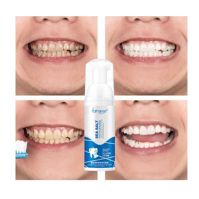 

Tooth Whitening Cleaning Mousse Fresh Shining Toothpaste Fresh Breath Remove Plaque Stains Bright Teeth Portable Dental Tool 60m